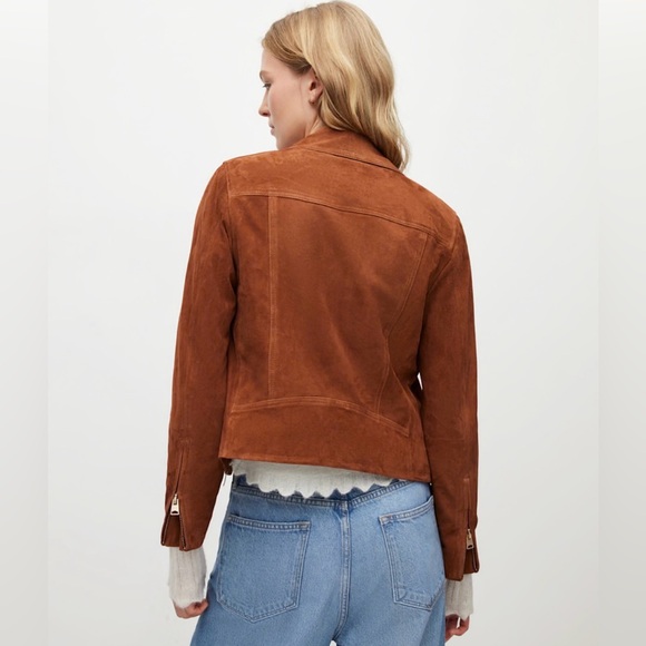 AllSaints Suede Biker Jacket - US Size 2 - Picture 7 of 7